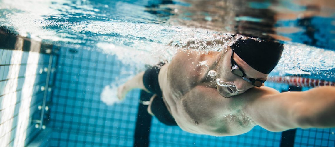 Underwater shot of swimmer training