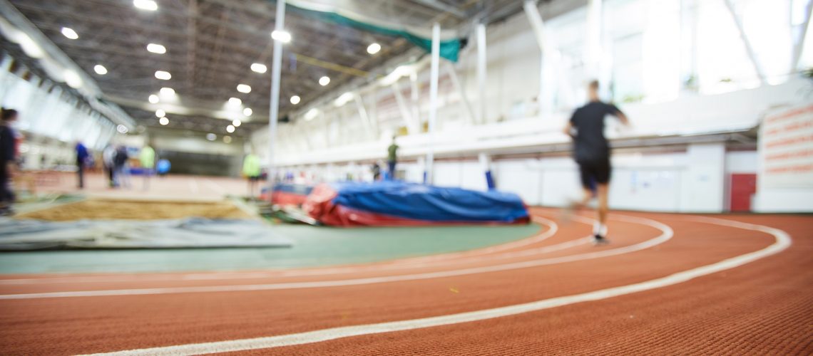 Low shot of indoor track