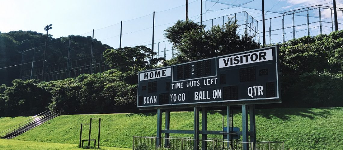 Sunlit scoreboard