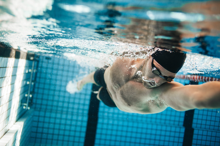 Underwater shot of swimmer training