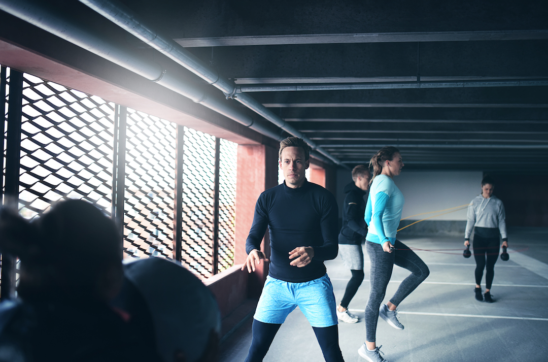 Group of people exercising together