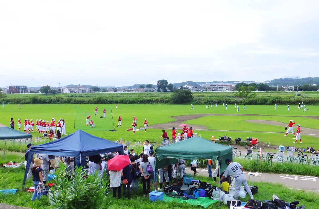 Wide view of baseball tournament