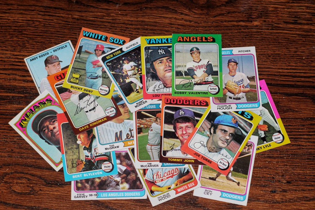 Pile of retro baseball cards