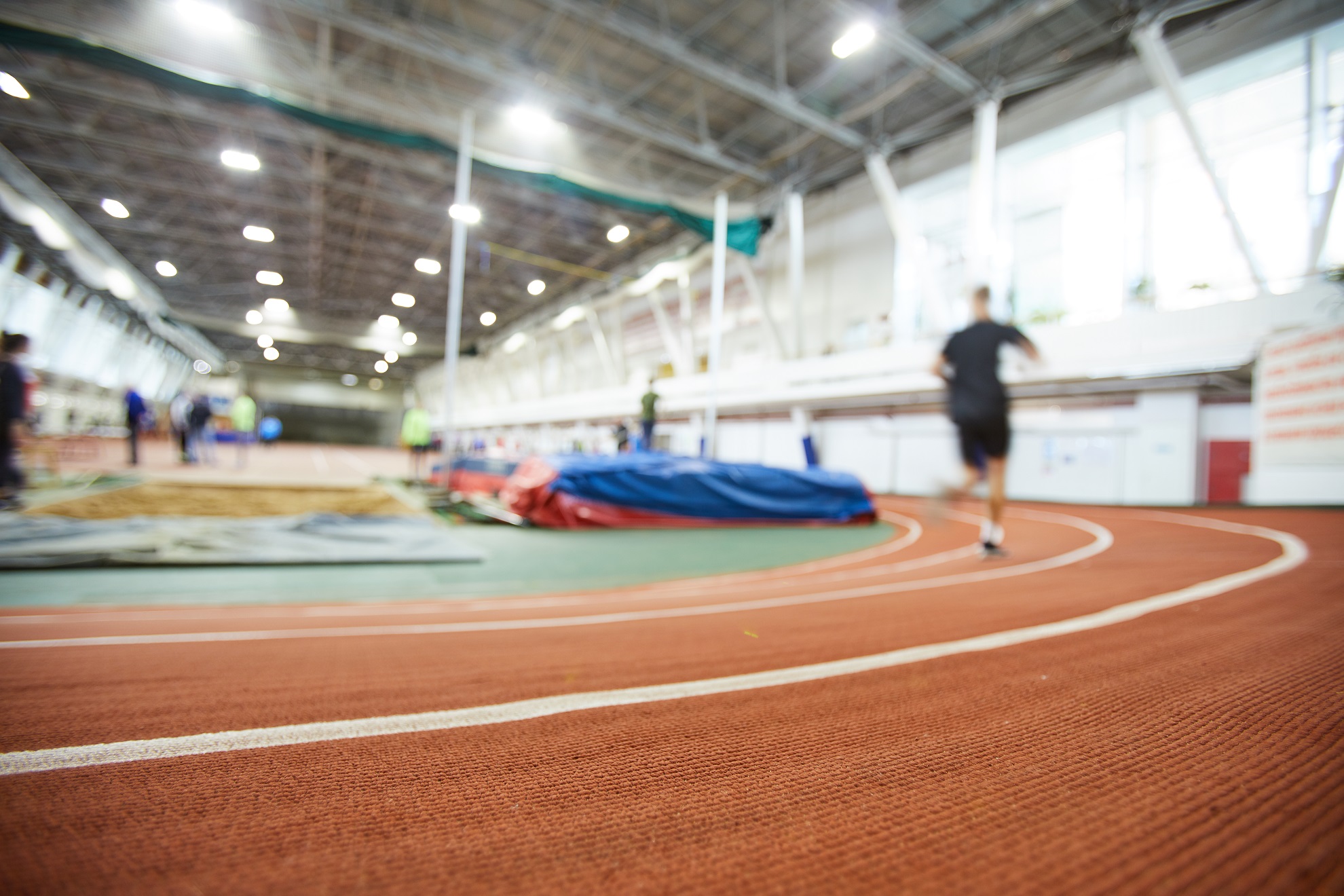 Low shot of indoor track